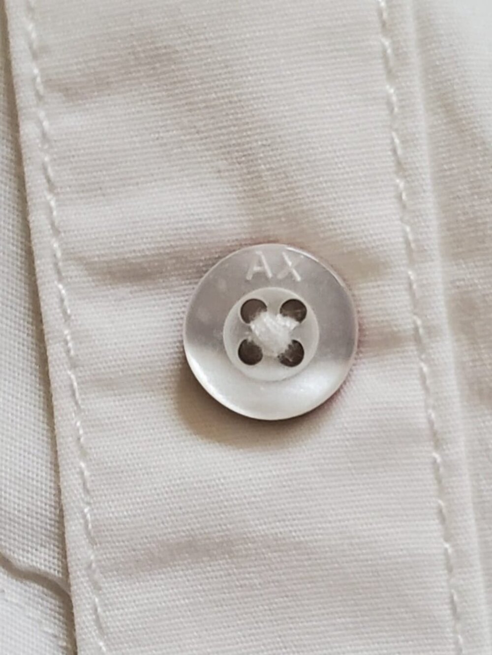 Armani Exchange White Cotton Fit & Flare Shirt Dress, 6 - Picture 6 of 14